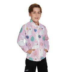 Cute Bunnies Easter Eggs Seamless Pattern Kids  Windbreaker by Simbadda