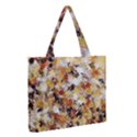 Brown and Yellow Paint Splatter Zipper Medium Tote Bag View2