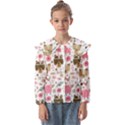 Pink Animals Pattern Kids  Peter Pan Collar Blouse View1