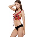 Pop Art Comic Pattern Bomb Boom Explosion Background Low Cut Ruffle Edge Bikini Top View2