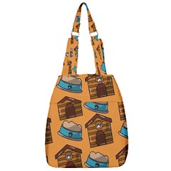 Pet House Bowl Food Seamless Pattern Center Zip Backpack by Simbadda