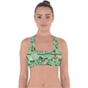 Seamless Pattern Fishes Pirates Cartoon Cross Back Hipster Bikini Top  View1