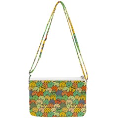 Seamless Pattern With Doodle Bunny Double Gusset Crossbody Bag by Simbadda