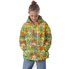 Seamless Pattern With Doodle Bunny Kids  Oversized Hoodie by Simbadda