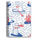 Nautical Cats Seamless Pattern 5.5  x 8.5  Notebook View1