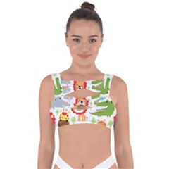 Seamless Pattern Vector With Animals Cartoon Bandaged Up Bikini Top by Simbadda