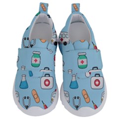 Medical Seamless Pattern Kids  Velcro No Lace Shoes by Simbadda