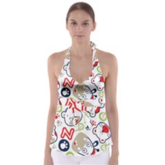 Animals Pattern Babydoll Tankini Top by Simbadda