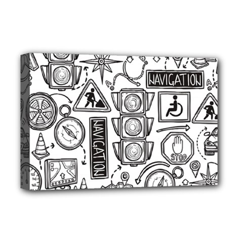 Navigation-seamless-pattern Deluxe Canvas 18  X 12  (stretched) by Simbadda