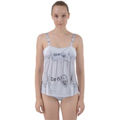 (2)dx Hoodie  Twist Front Tankini Set by Alldesigners