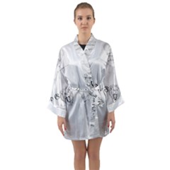 (2)dx Hoodie  Long Sleeve Satin Kimono by Alldesigners