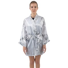 (2)dx Hoodie Long Sleeve Satin Kimono by Alldesigners