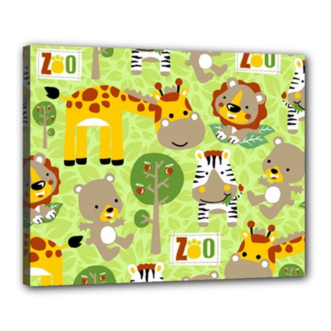 Funny Animals Cartoon Canvas 20  X 16  (stretched) by Simbadda