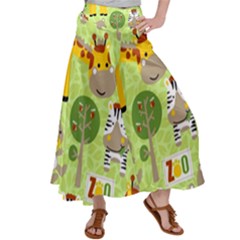 Funny Animals Cartoon Women s Satin Palazzo Pants by Simbadda