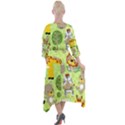 Funny Animals Cartoon Quarter Sleeve Wrap Front Maxi Dress View2