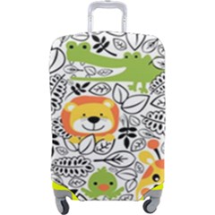 Seamless Pattern With Wildlife Cartoon Luggage Cover (large) by Simbadda
