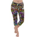 Graffiti Word Seamless Pattern Lightweight Velour Capri Yoga Leggings View1