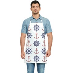 Nautical-seamless-pattern Kitchen Apron by Simbadda