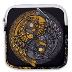 Yin-yang-owl-doodle-ornament-illustration Mini Square Pouch by Simbadda