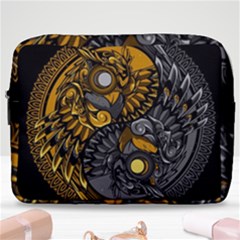 Yin-yang-owl-doodle-ornament-illustration Make Up Pouch (large) by Simbadda