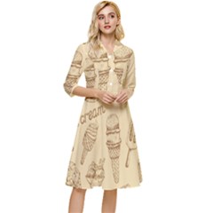 Ice-cream-vintage-pattern Classy Knee Length Dress by Simbadda