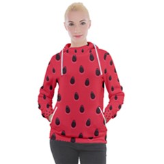 Seamless-watermelon-surface-texture Women s Hooded Pullover by Simbadda