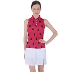 Seamless-watermelon-surface-texture Women s Sleeveless Polo Tee by Simbadda