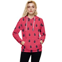 Seamless-watermelon-surface-texture Women s Lightweight Drawstring Hoodie by Simbadda