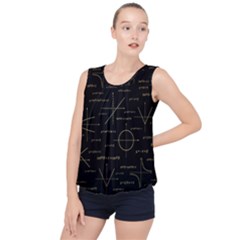 Abstract-math Pattern Bubble Hem Chiffon Tank Top by Simbadda