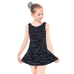 Abstract-math Pattern Kids  Skater Dress Swimsuit by Simbadda