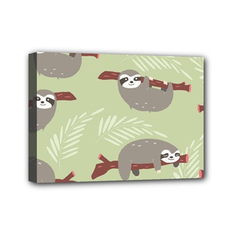 Sloths-pattern-design Mini Canvas 7  X 5  (stretched) by Simbadda