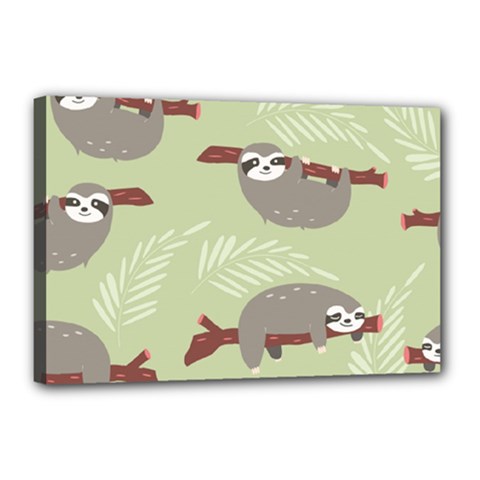 Sloths-pattern-design Canvas 18  X 12  (stretched) by Simbadda