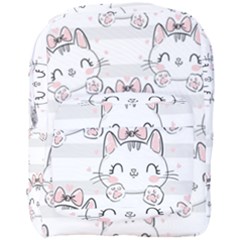 Cat-with-bow-pattern Full Print Backpack by Simbadda