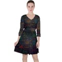 Mathematical-colorful-formulas-drawn-by-hand-black-chalkboard Quarter Sleeve Ruffle Waist Dress View1