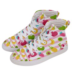 Tropical-fruits-berries-seamless-pattern Women s Hi-top Skate Sneakers by Simbadda