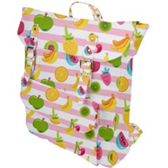 Tropical-fruits-berries-seamless-pattern Buckle Up Backpack by Simbadda