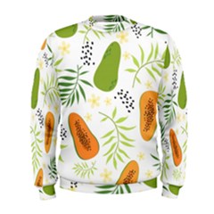 Seamless-tropical-pattern-with-papaya Men s Sweatshirt by Simbadda