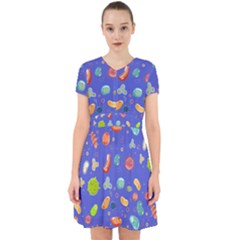 Virus-seamless-pattern Adorable In Chiffon Dress by Simbadda