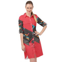 Gaming Console Video Long Sleeve Mini Shirt Dress by Grandong