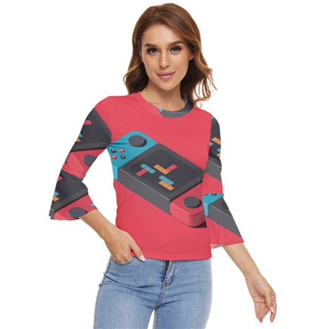 Gaming Console Video Bell Sleeve Top by Grandong