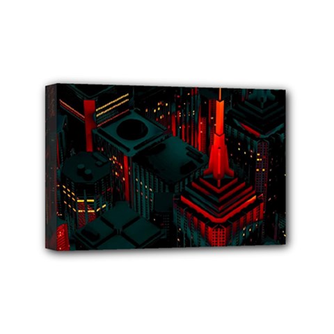 A Dark City Vector Mini Canvas 6  X 4  (stretched) by Proyonanggan