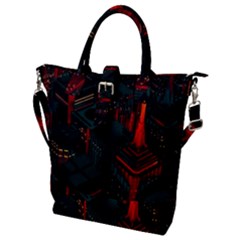 A Dark City Vector Buckle Top Tote Bag by Proyonanggan