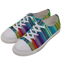 Color Stripes Men s Low Top Canvas Sneakers by Proyonanggan