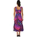 3d Fractal Mandelbulb Tie-Strap Tiered Midi Chiffon Dress View4