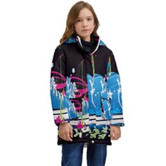 Sneakers Shoes Patterns Bright Kids  Hooded Longline Puffer Jacket by Proyonanggan