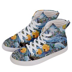 Colorful Aquatic Life Wall Mural Men s Hi-top Skate Sneakers by Proyonanggan