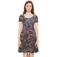 Twilight Treasures: Rocky Beachscape  Inside Out Cap Sleeve Dress by dflcprintsclothing