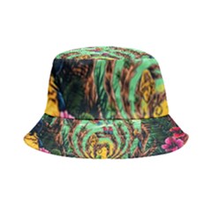 Monkey Tiger Bird Parrot Forest Jungle Style Inside Out Bucket Hat by Grandong