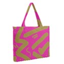 Tribal Gold and Bright Pink  Zipper Medium Tote Bag View2