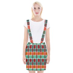 Bricks Abstract Seamless Pattern Braces Suspender Skirt by Bangk1t